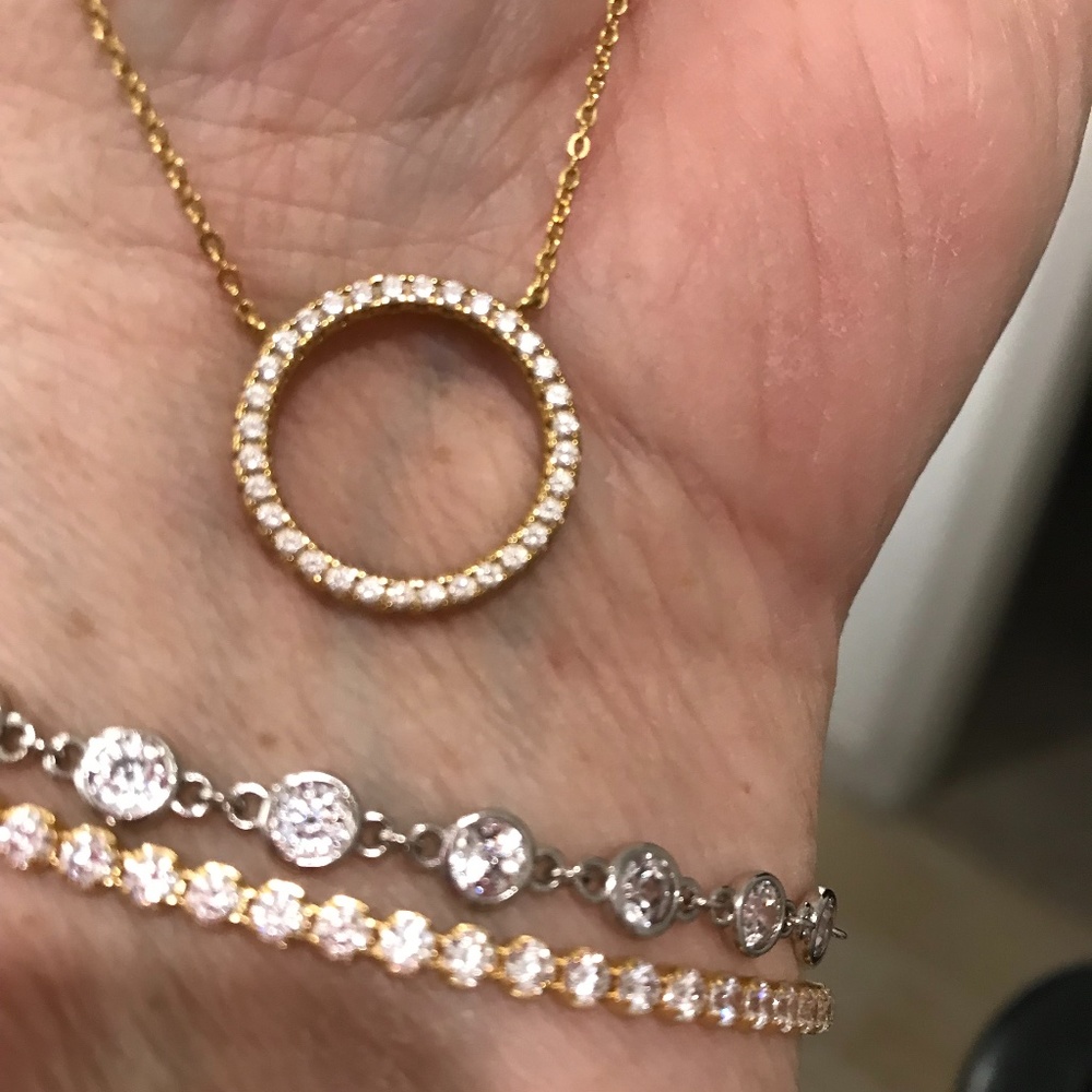 Diamonique x Lisa Freede Circle Necklace